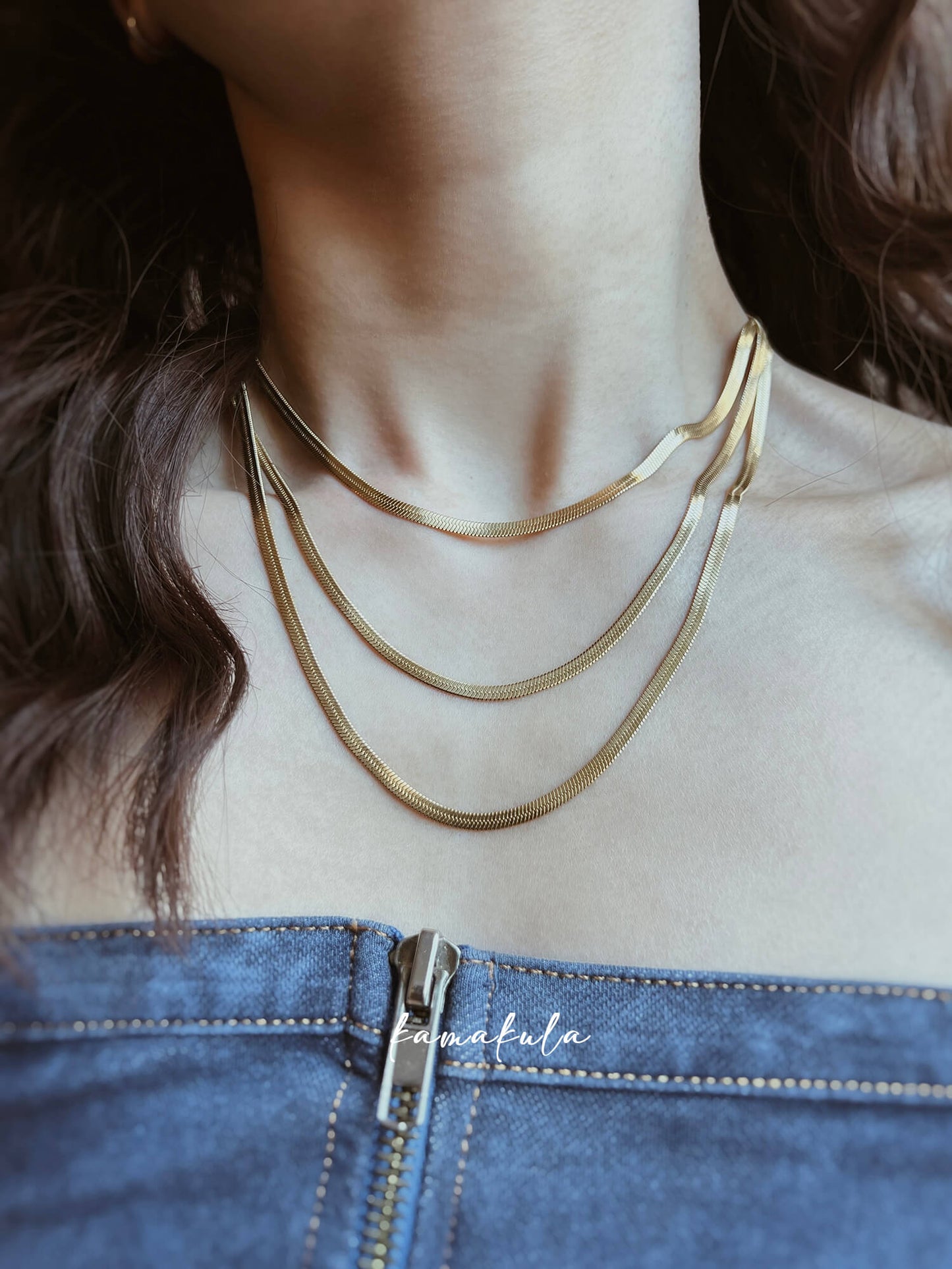 Triple Layer Snake Necklace