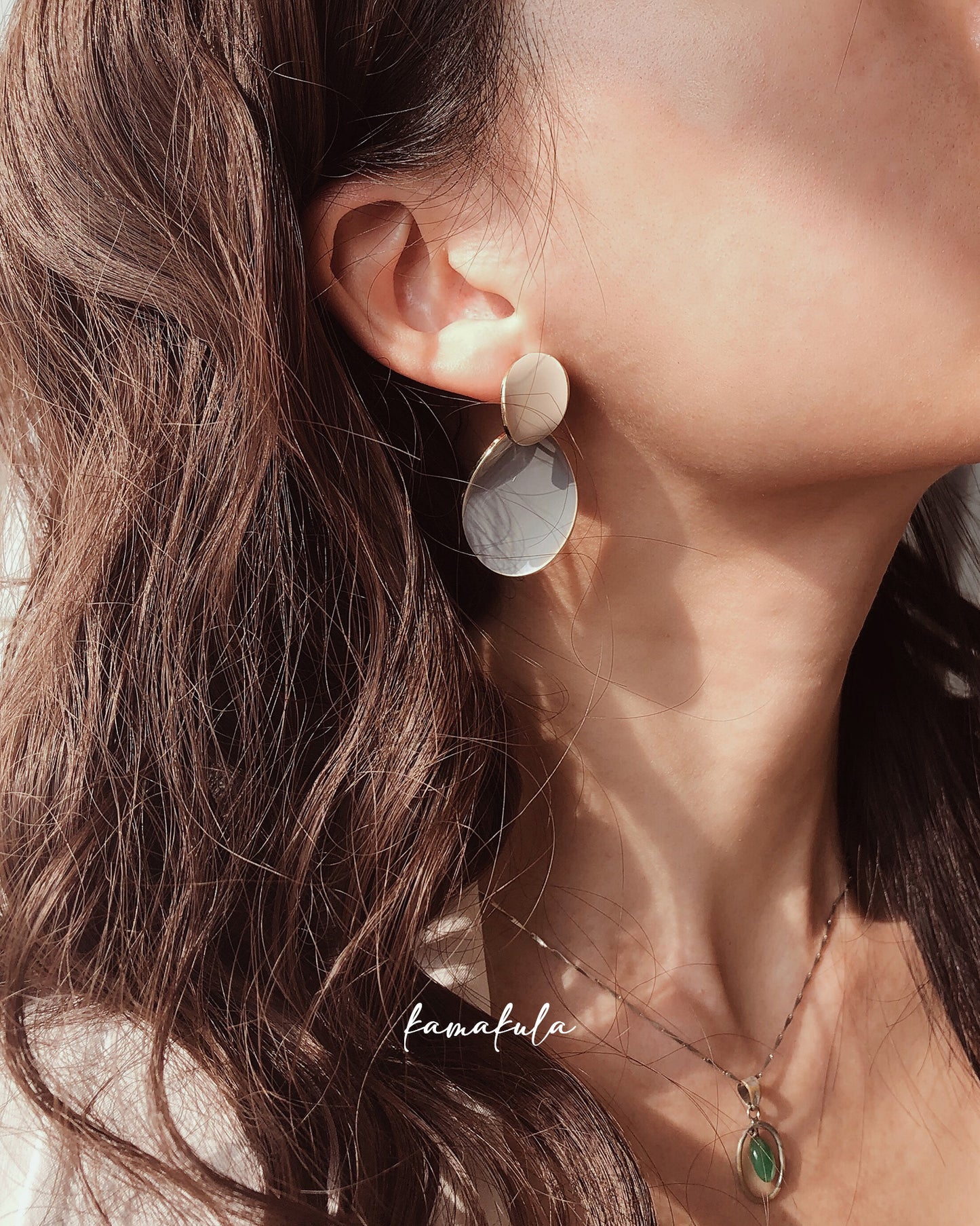 Two Tone Enamel Earring