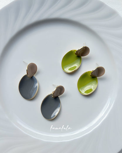 Two Tone Enamel Earring