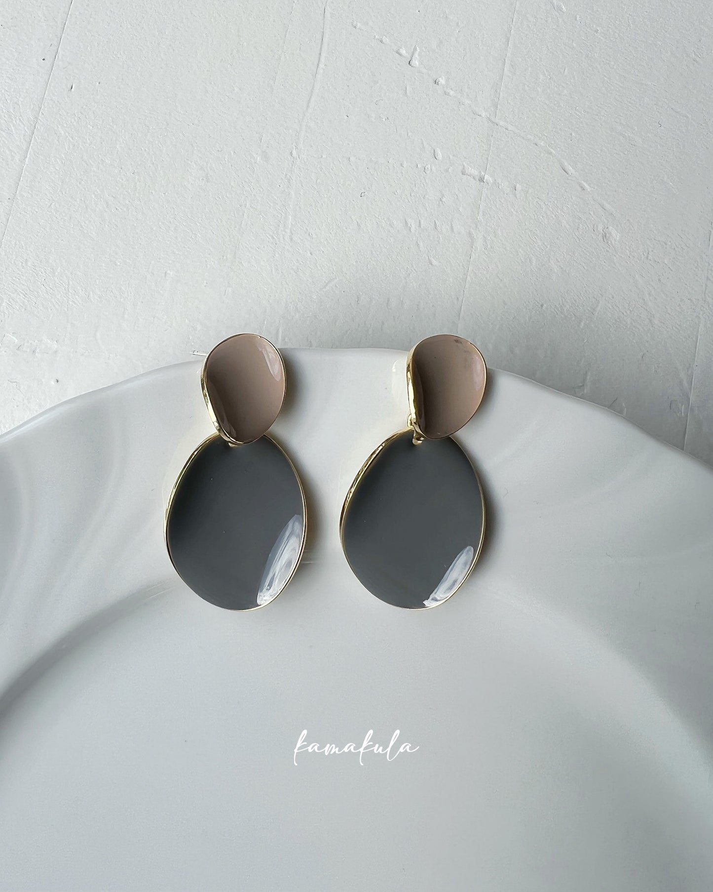 Two Tone Enamel Earring