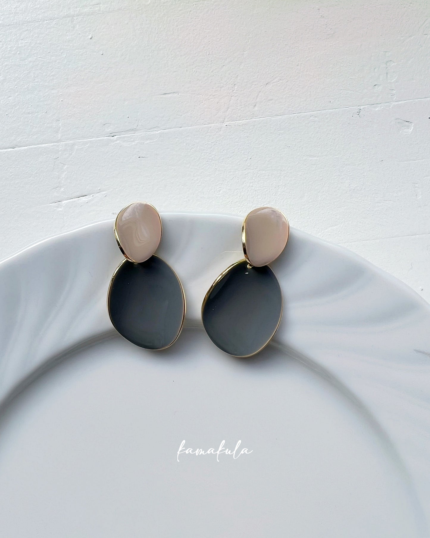 Two Tone Enamel Earring