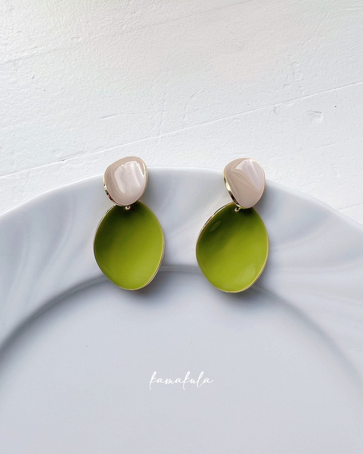 Two Tone Enamel Earring