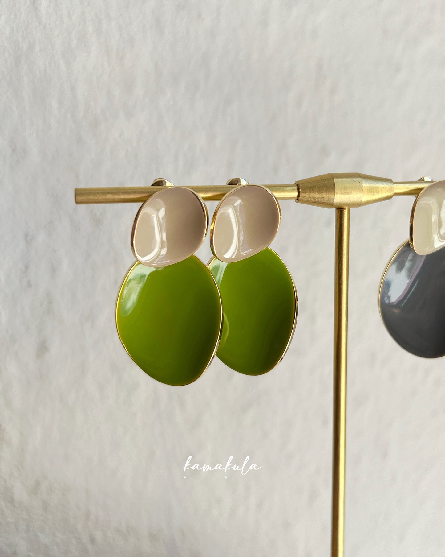 Two Tone Enamel Earring