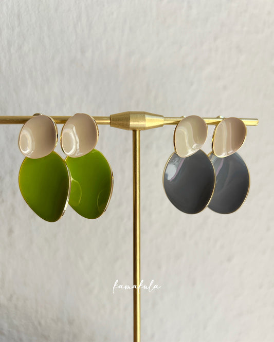 Two Tone Enamel Earring