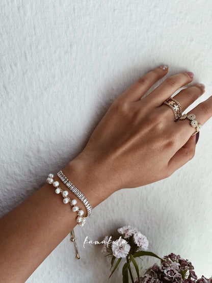 Wire Wrapped Pearl Bracelet