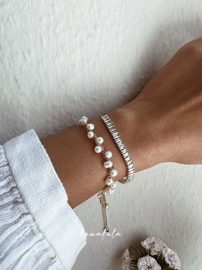 Wire Wrapped Pearl Bracelet