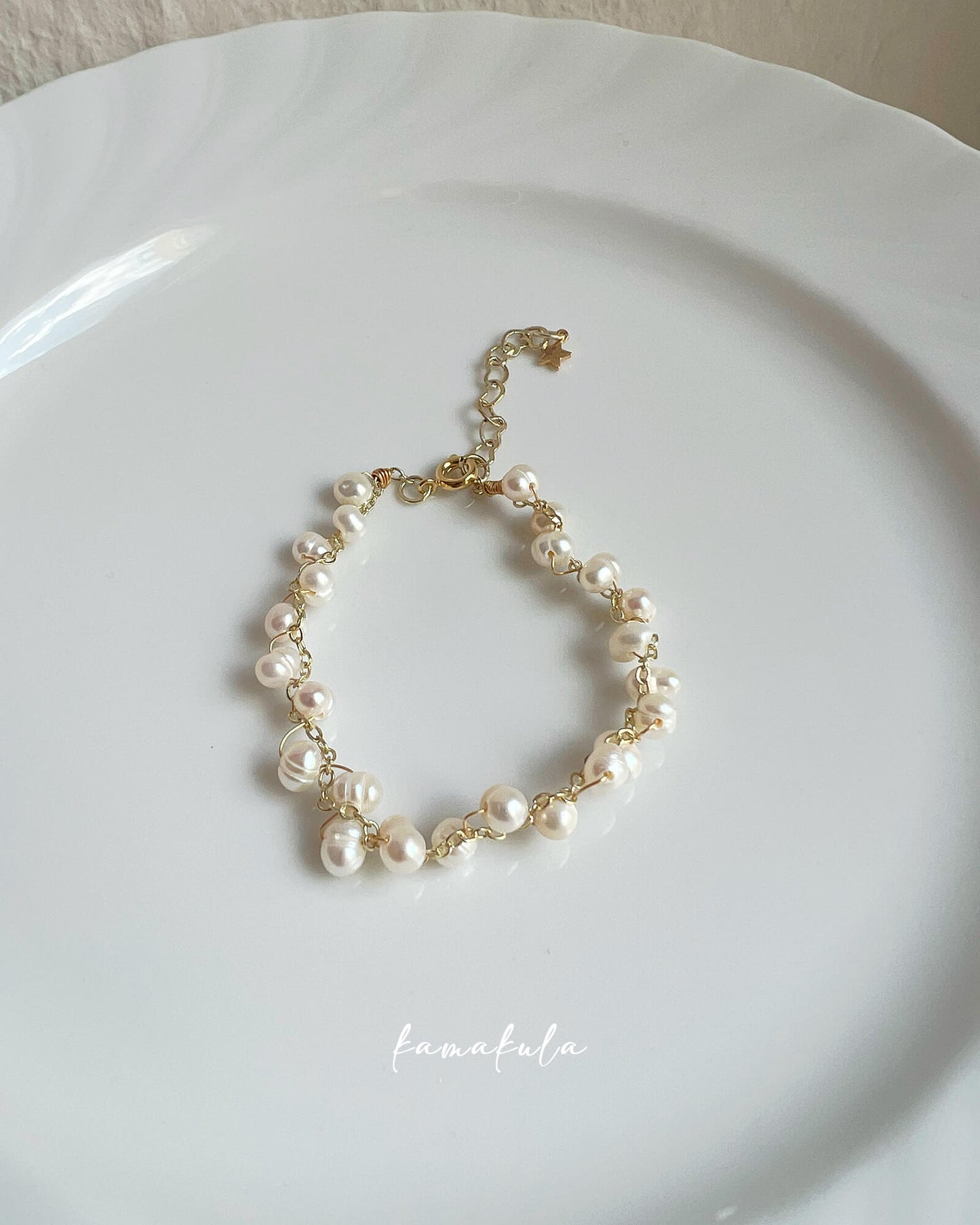 Wire Wrapped Pearl Bracelet