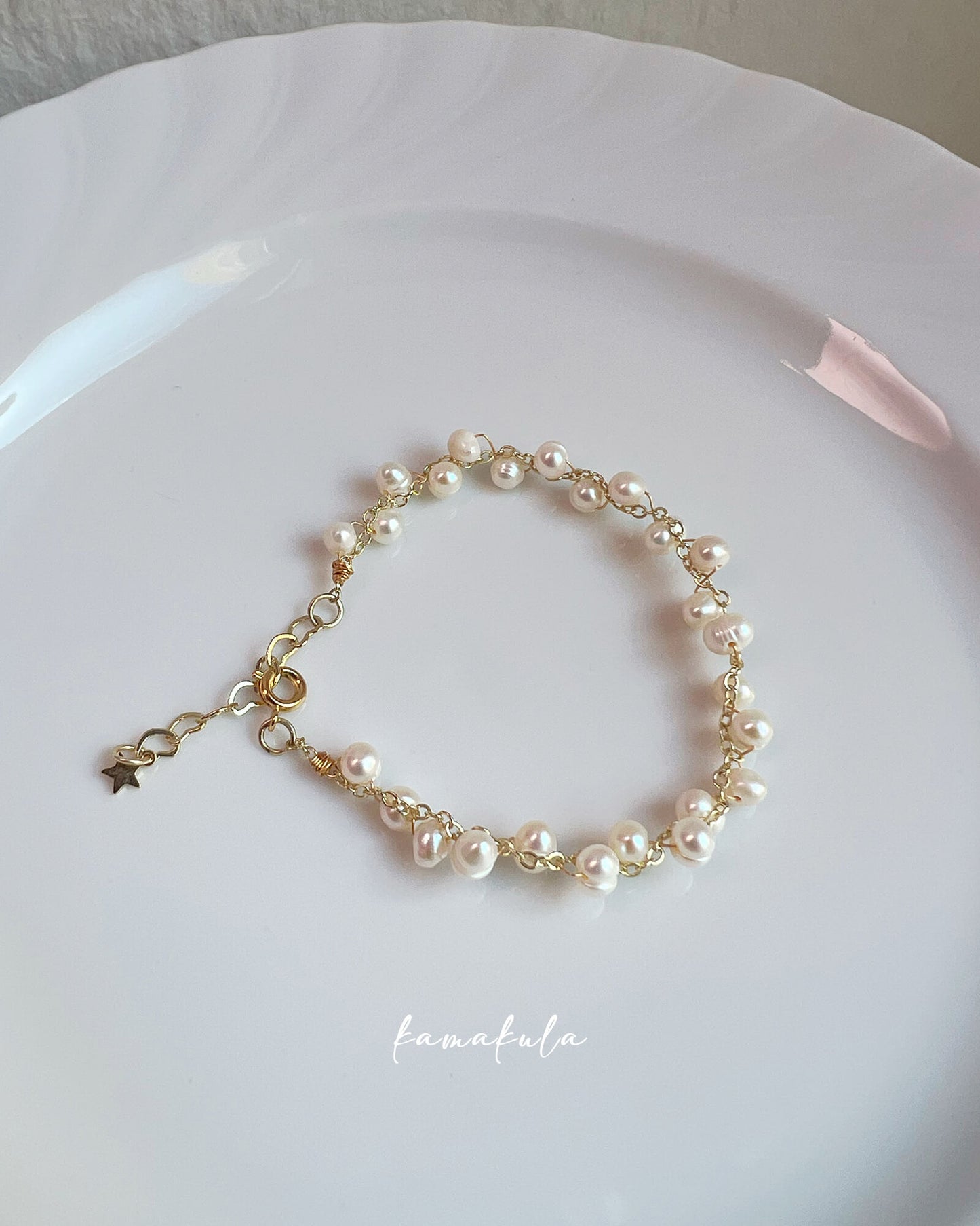 Wire Wrapped Pearl Bracelet