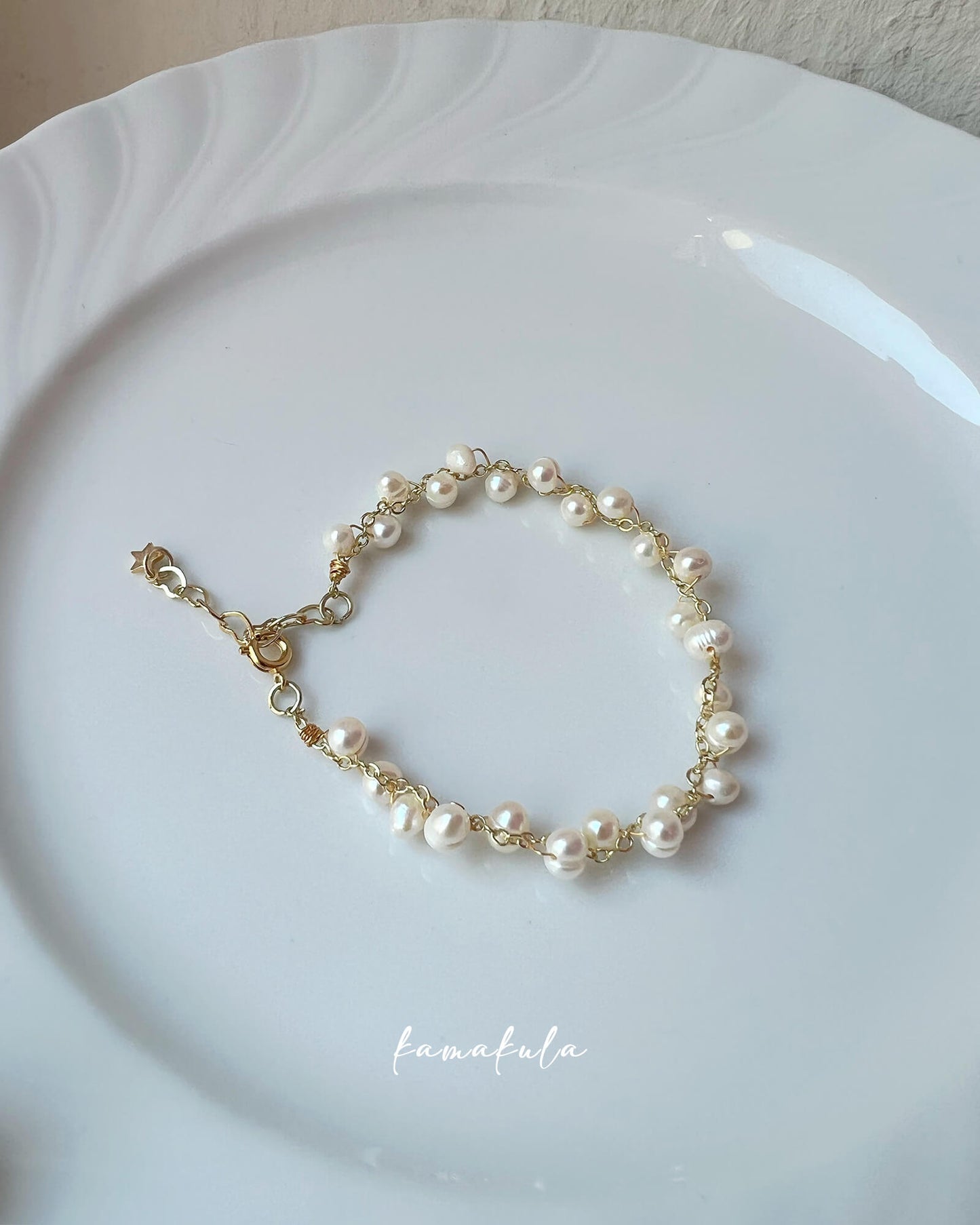 Wire Wrapped Pearl Bracelet