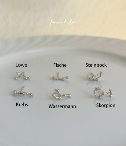 925 Silver Zodiac Constellation Ear Stud