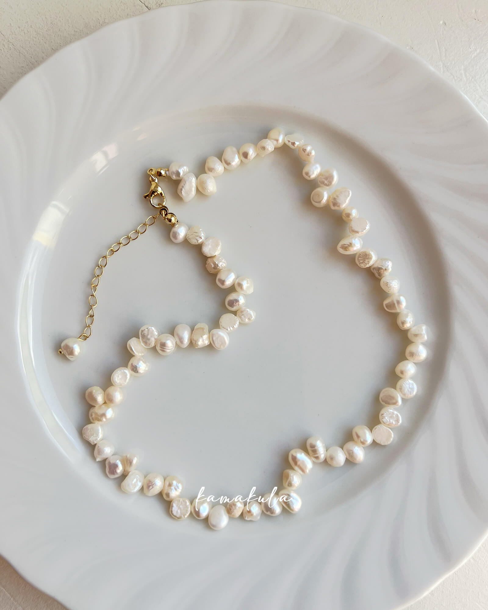 Irregular Freshwater Waterdrop Pearls Beaded Necklace 👉Shop Now