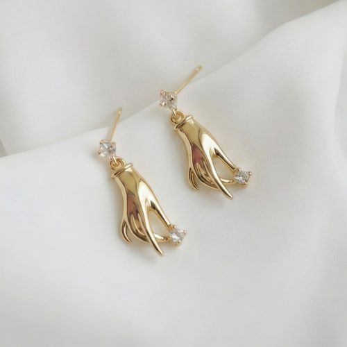 Gesture Hand Drop Earrings